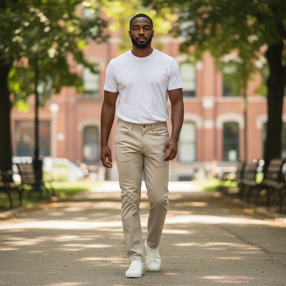 Faherty Brand Mens 31x31 Khaki Coolmax Organic Cotton 5-Pocket Slim Fit Pant Tan